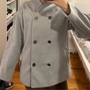 Gray Double-Breasted Coat- Banana Republic